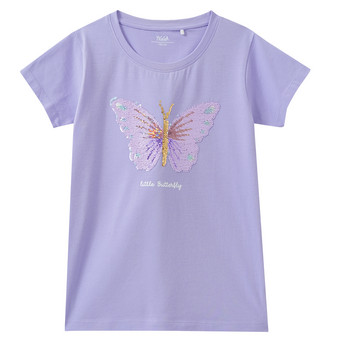 Mädchen T-Shirt mit Wendepailletten