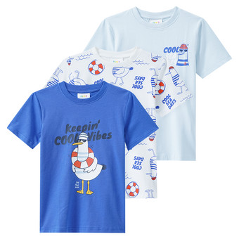 3 Jungen T-Shirts in verschiedenen Dessins