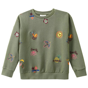 Jungen Sweatshirt mit Allover-Stickerei