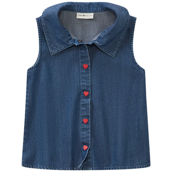 Mädchen Top in Denim-Optik