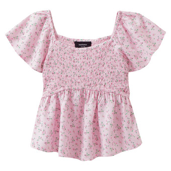 Mädchen Blusenshirt mit Blumen allover