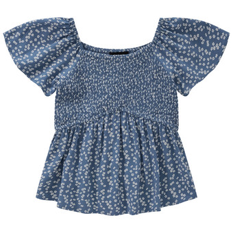 Mädchen Blusenshirt mit Blumen allover