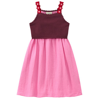 Mädchen Musselin-Kleid mit Stricktop