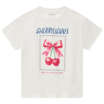 Mädchen T-Shirt mit Kirsch-Print
