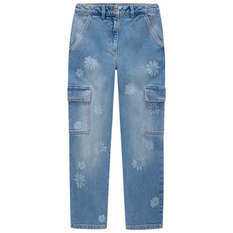 Mädchen Loose-Jeans im Cargo-Style
