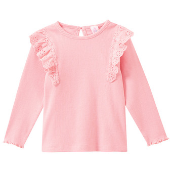 Mädchen Langarmshirt mit Häkelspitze