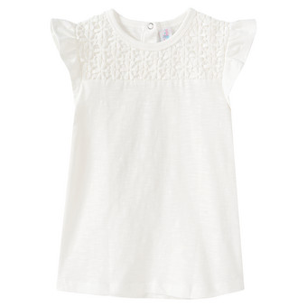 Baby T-Shirt mit Häkelspitze