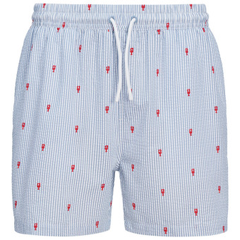Herren Seersucker-Badeshorts mit Streifen