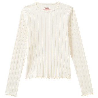 Mädchen Langarmshirt mit Wellenbündchen