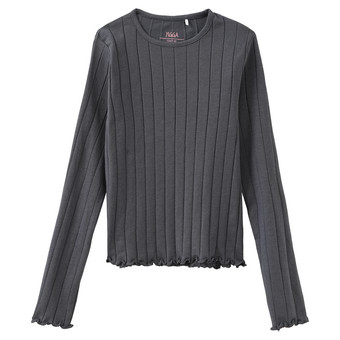 Mädchen Langarmshirt mit Wellenbündchen