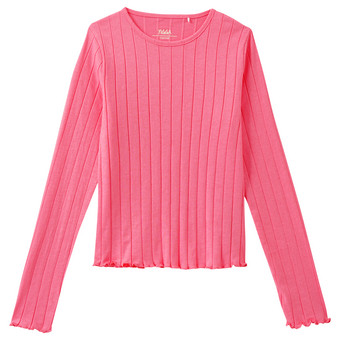 Mädchen Langarmshirt mit Wellenbündchen