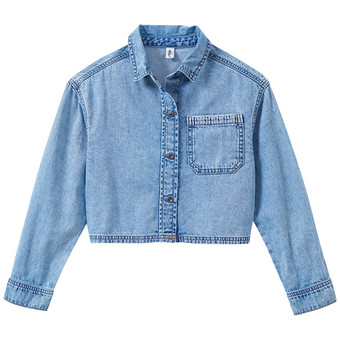  Mädchen Jeanshemd in Used-Optik