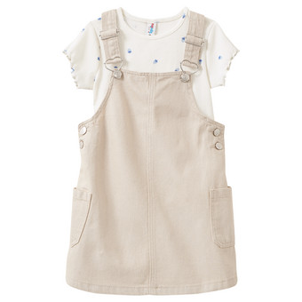 Mädchen Set mit Latzkleid und T-Shirt