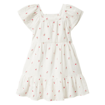 Mädchen Musselin-Kleid mit Stickerei allover