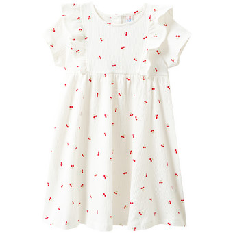 Mädchen Kleid mit Krepp-Struktur