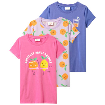 3 Mädchen T-Shirts mit bunten Motiven