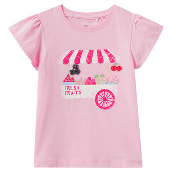 Mädchen T-Shirt mit Perlen-Details