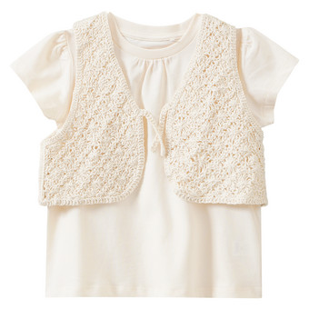 Meisjes T-shirt met vest als set
