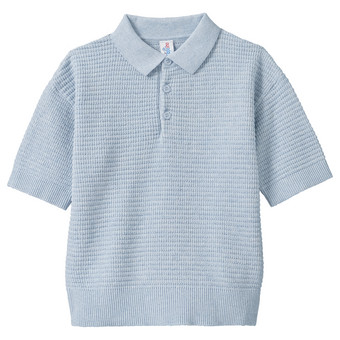 Jungen Strick-Poloshirt unifarben