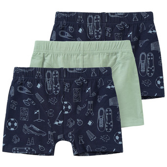 3 Jungen Boxer mit Fußball-Motiven