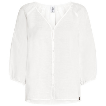 Damen Leinen-Bluse mit Knopfleiste
