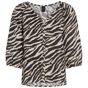 Damen Leinen-Bluse mit Knopfleiste