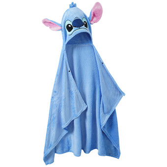Stitch-deken met capuchon en drukknoop