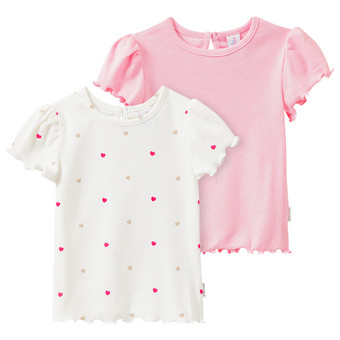 2 Newborn T-Shirt mit Rippstruktur