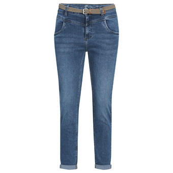 Damen Slim-Jeans mit Flecht-Gürtel