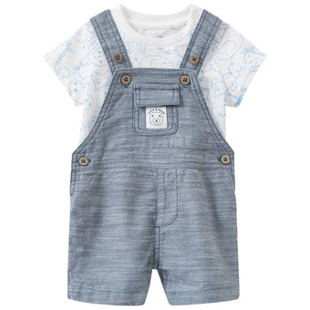 Newborn Set mit Latzshorts und T-Shirt