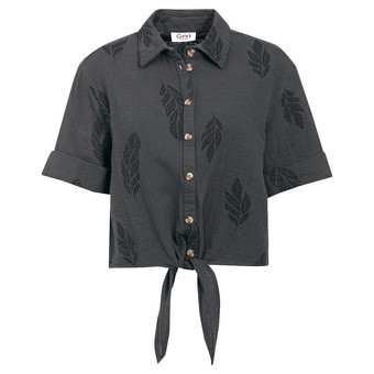 Damen Musselin-Bluse mit Allover-Muster