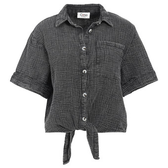 Damen Musselin-Bluse mit Brusttasche