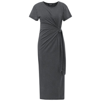 Damen Midi-Kleid mit Knoten-Detail