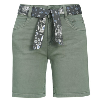 Damen Jeans-Shorts mit Bindegürtel