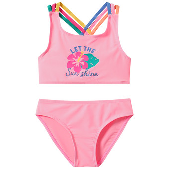 Mädchen Bikini mit bunten Trägern