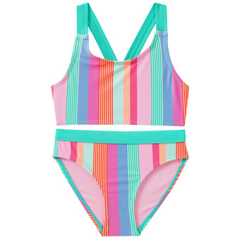 Mädchen Bikini mit bunten Streifen