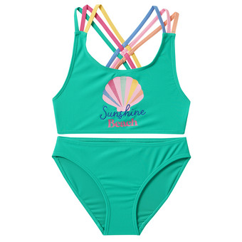 Mädchen Bikini mit bunten Trägern
