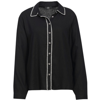 Damen Leinen-Bluse mit Knopfleiste