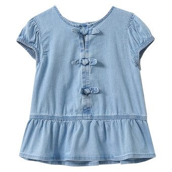 Mädchen Bluse in Denim-Optik