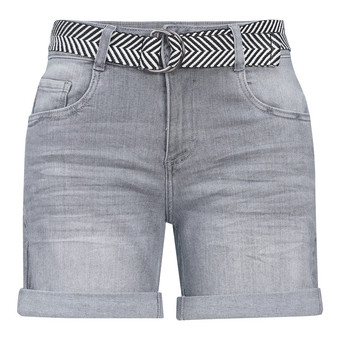Damen Boyfriend-Jeansshorts mit Gürtel