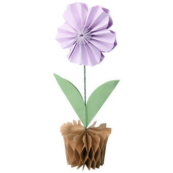 Kleine decoratieve houder met papieren bloem