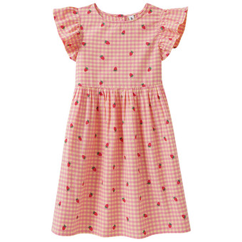Mädchen Kleid mit Erdbeer-Print