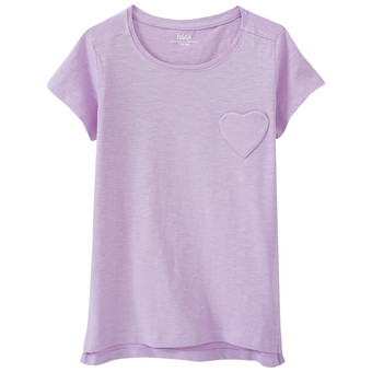 Mädchen T-Shirt mit Herz-Tasche