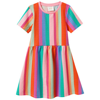 Mädchen Kleid mit bunten Streifen