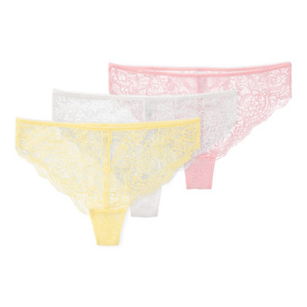 3 Damen Strings im Brazilian-Stil mit Spitze