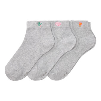 3 Paar Damen Sneaker-Socken knöchelhoch