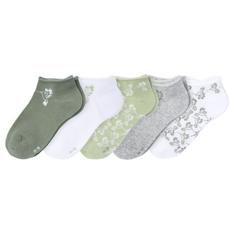 5 Paar Damen Sneaker-Socken mit Blumen