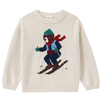 Jungen Strickpullover mit Hunde-Motiv