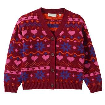 Mädchen Strickjacke mit Allover-Muster
