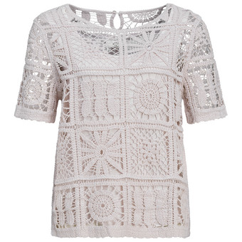 Damen T-Shirt aus Häkelspitze
